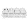 4 Cell Clear Seasoning Rack, Seasoning Storage Container Condiment Jars, Seasoning Rack Pots Sugar Cruet with Cover and Spoon view 1