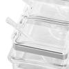 4 Cell Clear Seasoning Rack, Seasoning Storage Container Condiment Jars, Seasoning Rack Pots Sugar Cruet with Cover and Spoon view 4