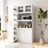 GFDGFD Kitchen Pantry Cabinet with Multi-Functional Pull-Out Multi-Tier Storage Shelf,Farmhouse Storage Cabinet with 4 Doors,Pantry Organizers for Kitchen,Dining Room(White) view 3