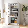 GFDGFD Kitchen Pantry Cabinet with Multi-Functional Pull-Out Multi-Tier Storage Shelf,Farmhouse Storage Cabinet with 4 Doors,Pantry Organizers for Kitchen,Dining Room(White) view 4