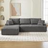 106 Modular Sectional Sofa, Cloud Sectional Couch with L-Shape Chaise/Deep Seat/Armrest/Plush Corduroy Fabric, No Assembly Required, Space-Saving, Boneless Compression Sleeper Sofa for Living Room view 1