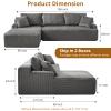 106 Modular Sectional Sofa, Cloud Sectional Couch with L-Shape Chaise/Deep Seat/Armrest/Plush Corduroy Fabric, No Assembly Required, Space-Saving, Boneless Compression Sleeper Sofa for Living Room view 2