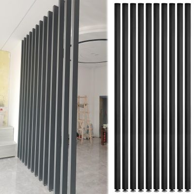 4 6 8 10 Pack Entrance Hall Partition Screen Column Floor to Ceiling, 70 72 74 76 78 80 82 84 86 88 90 Inch Black Standing Room Divider Post with Adjustable Base, No Drilling(10 pcs,74in/188cm)