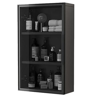 3 Layer Bathroom Medicine Cabinet with Door, Toiletry Organizer Cabinet, Kitchen Wall Mounted Cupboard, Over The Toilet Organizer Shelves(A,40 * 14 * 75cm)
