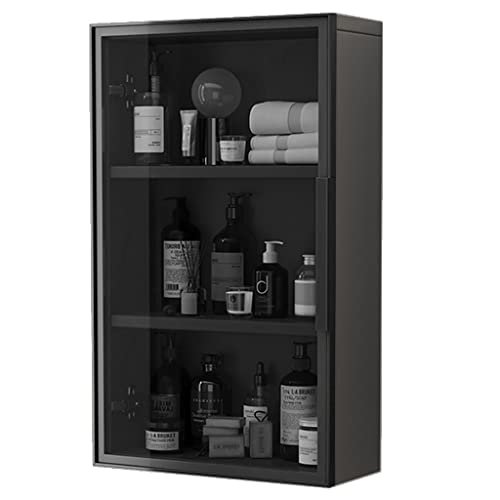 3 Layer Bathroom Medicine Cabinet with Door, Toiletry Organizer Cabinet, Kitchen Wall Mounted Cupboard, Over The Toilet Organizer Shelves(A,40 * 14 * 75cm)