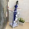 MHJKHG Umbrella Holder Umbrella Rack Umbrella Stand Metal Umbrella Stand, Freestanding Organizers Rack for Storage Canes Umbrellas, Entryway Hallway Holder with Drip Tray Umbrel,Blanc 30 x 22 x 52cm view 2