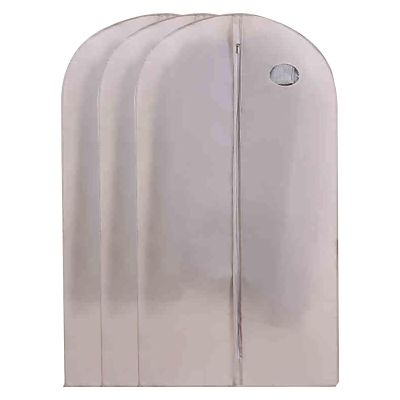 3 Pack Garment Bags for Hanging Clothes, Garment Bags for Hanging Clothes Storage, Clothes Covers Protecting Dusts for Dry Cleaner, Home Storage, Travel