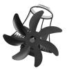 JTLB Wood Stove Fan Pipe Fireplace Fan 7 Blades Stove Fan On Chimney Silent Motors Heat Powered Wood Stove Fan Magnetic Wall Mount (Black) view 4