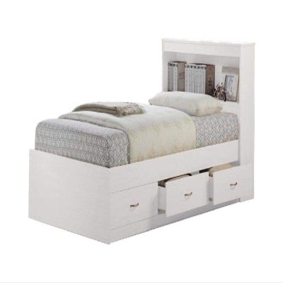 212 Main Twin-Size Captain Bed with 3-Drawers & Headboard - White