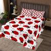 3 Piece Red Ladybug Quilt Bedding Set Women Aldult Lightweight Bedding Black Polka Dots Bedspread Set Romantic Love Bedspread Coverlet Soft Microfiber Home Quilt Set for King Bed All Season view 1