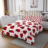 3 Piece Red Ladybug Quilt Bedding Set Women Aldult Lightweight Bedding Black Polka Dots Bedspread Set Romantic Love Bedspread Coverlet Soft Microfiber Home Quilt Set for King Bed All Season view 2