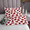 3 Piece Red Ladybug Quilt Bedding Set Women Aldult Lightweight Bedding Black Polka Dots Bedspread Set Romantic Love Bedspread Coverlet Soft Microfiber Home Quilt Set for King Bed All Season view 3