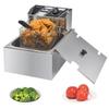 Commercial Deep Fryer with Baskets, 1700W 9.7QT/9.1L Thickened Stainless Steel Countertop Electric Oil Fryer, Large Capacity with Temperature Control (6L) view 1