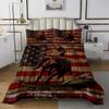 Manfei Cowboy Bedspread Twin Size, American Flag Coverlet Set, Western American Cattle Quilted Coverlet with 1 Pillowcase, Kids Boys Teens Room Decor, Soft Polyester Bedding Quilt view 2