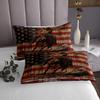 Manfei Cowboy Bedspread Twin Size, American Flag Coverlet Set, Western American Cattle Quilted Coverlet with 1 Pillowcase, Kids Boys Teens Room Decor, Soft Polyester Bedding Quilt view 3