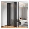 4ft 5ft 6ft 7ft 8ft 10ft High Wood Slat Room Divider Post for Entrance, Adjustable Partition Screen Column Ceiling To Floor, Home/Office/Hotel Hollow Decor Grille, N(Black 10 Pieces-High-83in/211cm view 1