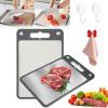 2 in 1 Cutting Board, 2 in One Cutting Board, Double Sided Cutting Board Stainless Steel, Stainless Steel Cutting Board for Kitchen, Metal Cutting Board, For Vegetables,Meat, Easy to Clean (18*12) view 1