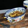 Lasagne Dish Large Deep, Ceramic Baking Dish With Handle, Oval Lasagna Pan, Casserole Dish, Microwave And Oven Safe.-Chick-800ml,28oz view 2