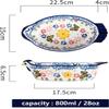 Lasagne Dish Large Deep, Ceramic Baking Dish With Handle, Oval Lasagna Pan, Casserole Dish, Microwave And Oven Safe.-Chick-800ml,28oz view 3