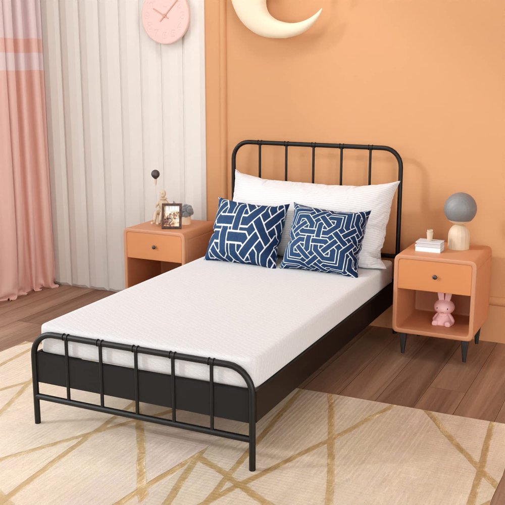 Twin Mattress,5 inch Gel Memory Foam Twin Mattress for Cool Sleep&Zoned Pressure Relief,Comfy Support Twin Bed Mattress in a Box,Fiberglass free,Medium Firm Mattress,CertiPUR-US Twin Size Mattress
