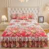 HXQSL Bed Skirt Bedspread, Ruffled Bedspread Sheet, Wrap Around Fitted Sheet, Coverlet, with 2 Pillowcases, for Bedroom All Season, 3pc(H,120x200cm) view 1