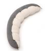 Ailuteie Peallow(Pat. Pend) Long Round Body Pillow for Adults, Bolster Pillow for Sleeping, Soft and Supportive Pillow for Sleeping & Lumbar Support (Gray-White, 47") view 1