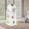 banborba Rotating Bookshelf, 360 Display Floor Standing Bookcase Storage Rack, Multi-Functional Revolving Bookcase, Small Corner Bookshelf for Small Space, Spinning Bookcase for Kids & Adults (White) view 3