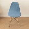 2025 High Stretch Shell Chair Covers Jacquard Mid Century Modern Curved Back Dining Chair Slipcovers Lounge Armless Chair Protectors for Kitchen Hotel Club(Blue,6PCS) view 2