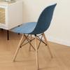 2025 High Stretch Shell Chair Covers Jacquard Mid Century Modern Curved Back Dining Chair Slipcovers Lounge Armless Chair Protectors for Kitchen Hotel Club(Blue,6PCS) view 3
