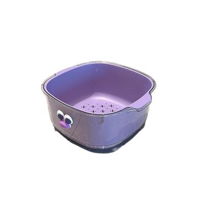 LUYOUBOZHU Fruit Dish Double Layered Drainage Basket, Household Cute Fruit Basket, Cleaning and Filtering 2-in-1 Thickened Fruit Tray, Vegetable Basket Decorative Fruit Bowl(Purple,Small)