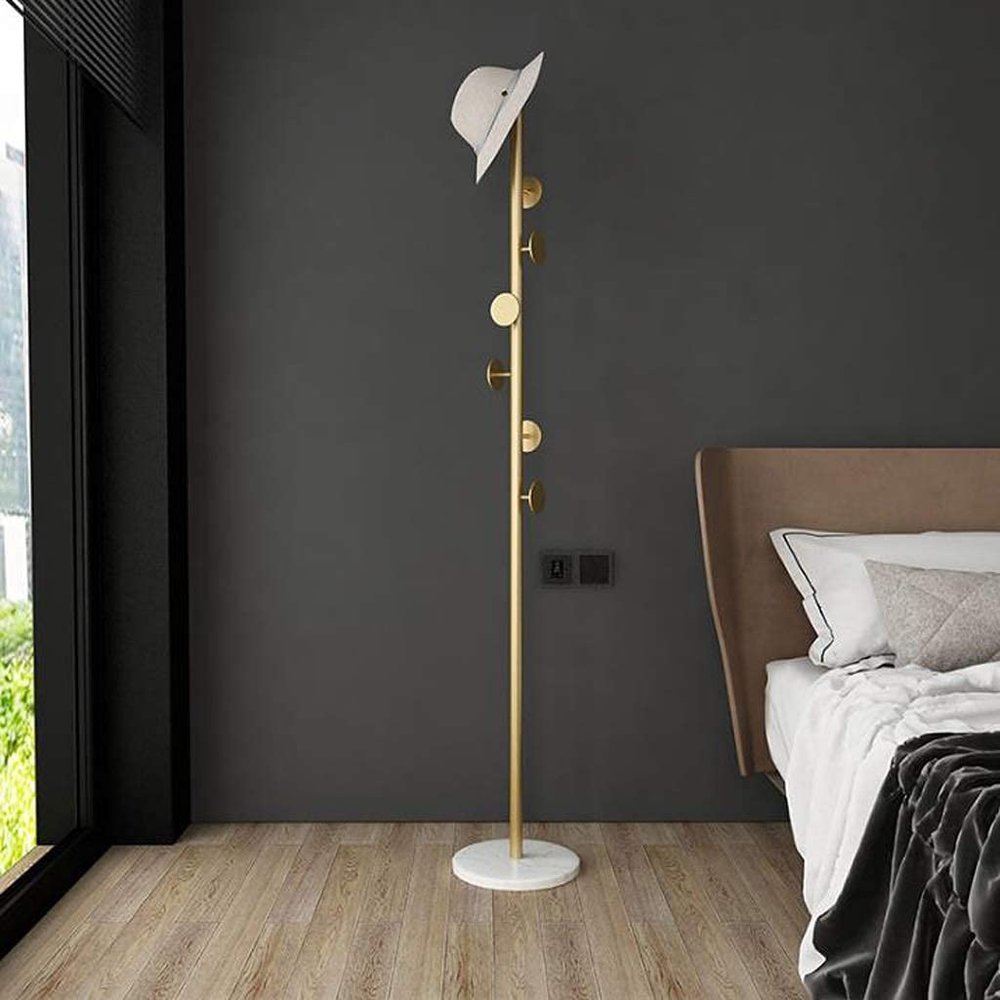 coat stand Coat Rack Stand Clothes Rails Metal Marble Clothes Rack Hooks For Umbrella Hat Bags Storage Bedroom Hallway Freestanding Coat Hat Rack Gold White Black C