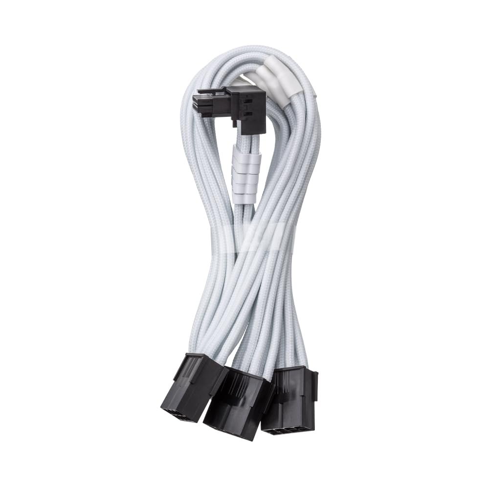 CableMod Pro ModFlex Sleeved 12V-2x6 PCIe Extension (White, 3 x 8p, 90 A)