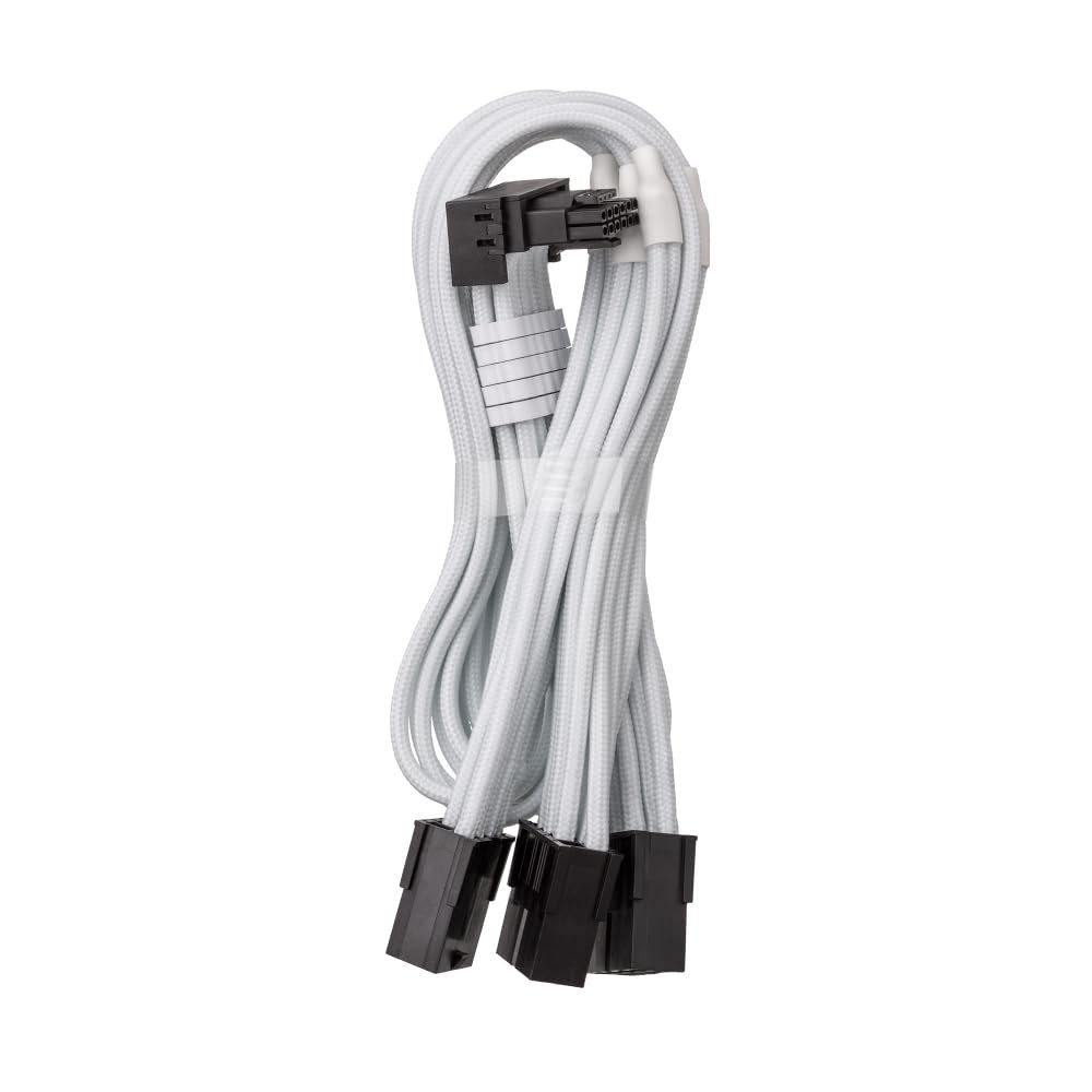 CableMod Pro ModFlex Sleeved 12V-2x6 PCIe Extension (White, 3 x 8p, 90 B)