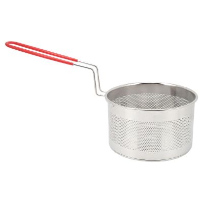 Restokki Deep Fryer Basket Round Stainless Steel Fry Baskets With Handle for French Fries Chicken Pasta Kitchen Cooking (Small 16CM)