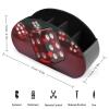 Red Dice Remote Control Holder with 5 Compartments Modern PU Leather Nightstand Caddy Organizer Leather Control Storage TV Remote Control Organizer Box view 2