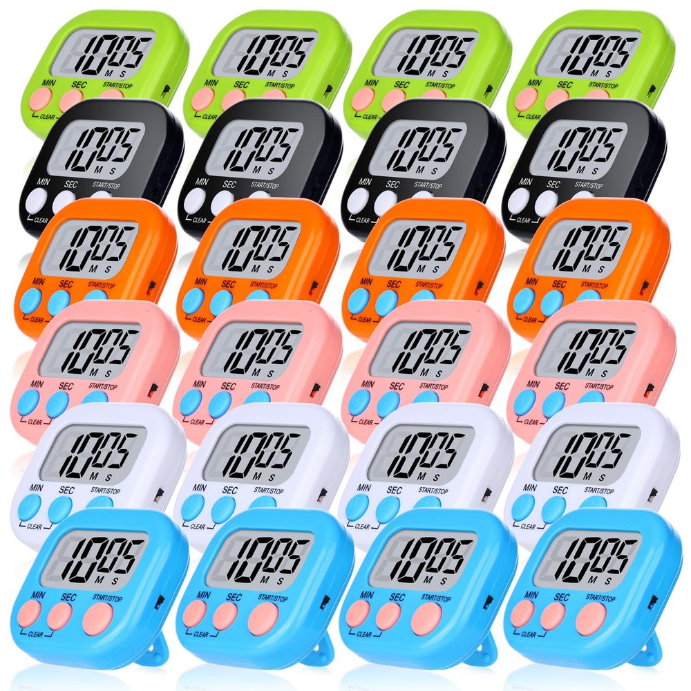 Mwellewm 24Pc Digital Timers for Classroom Kids, Kitchen Timers for Cooking