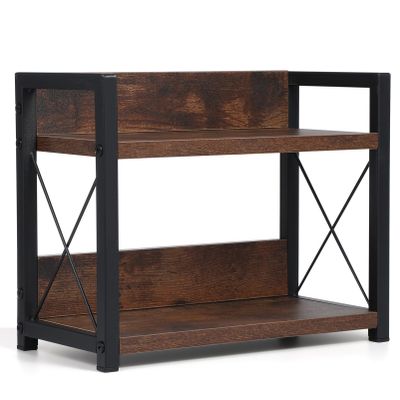 Alipis Countertop Shelf Organizer Double Kitchen Spice Rack for Efficient Storage Rustic and Design Versatile for Kitchen Bathroom and Bars
