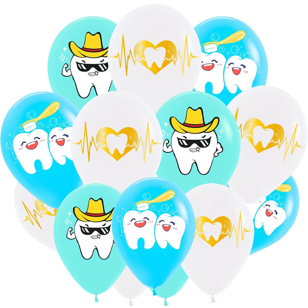 18pcs Tooth Balloons Dentist Balloons for Dental Hygiene Graduation Decorations RDH Graduation Decorations Dental Party Decor Tooth Theme Party National Dentist Day Birthday Baby Shower Decor