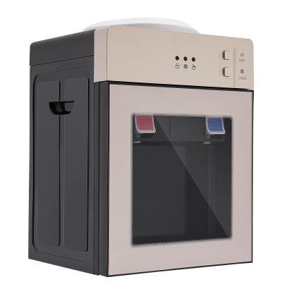 Premium Countertop Water Dispenser for Hot/Cold/Constant Temper Water, Top Loading Water Dispenser for 0.77-4.2 Gallon Bottles, Countertop Hot and Cold Water Cooler Dispenser (Champagne Gold)