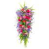 Artificial Teardrop Wreath Swag for Front Door, Spring Summer Silk Flower Wreath with Greenery Leaves for Home Indoor Outdoor Wall Window Wedding Decor view 1