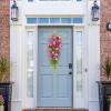 Artificial Teardrop Wreath Swag for Front Door, Spring Summer Silk Flower Wreath with Greenery Leaves for Home Indoor Outdoor Wall Window Wedding Decor view 3