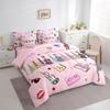 Erosebridal Music Fans Guitar Comforter Set Queen Music Themed Bedding Sets 7 Piece Singer Fans Pink Bed in A Bag for Kids Girls Women Fashion Birthday Valentines Day Gift Sheet Set with Comforter view 4