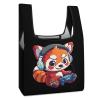 Cute Red Panda Funny Gaming Grocery Bag Reusable Shopping Bag Folding Tote Bag Carrying Pouch Fits in Pocket for Women Men view 1