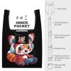Cute Red Panda Funny Gaming Grocery Bag Reusable Shopping Bag Folding Tote Bag Carrying Pouch Fits in Pocket for Women Men view 3