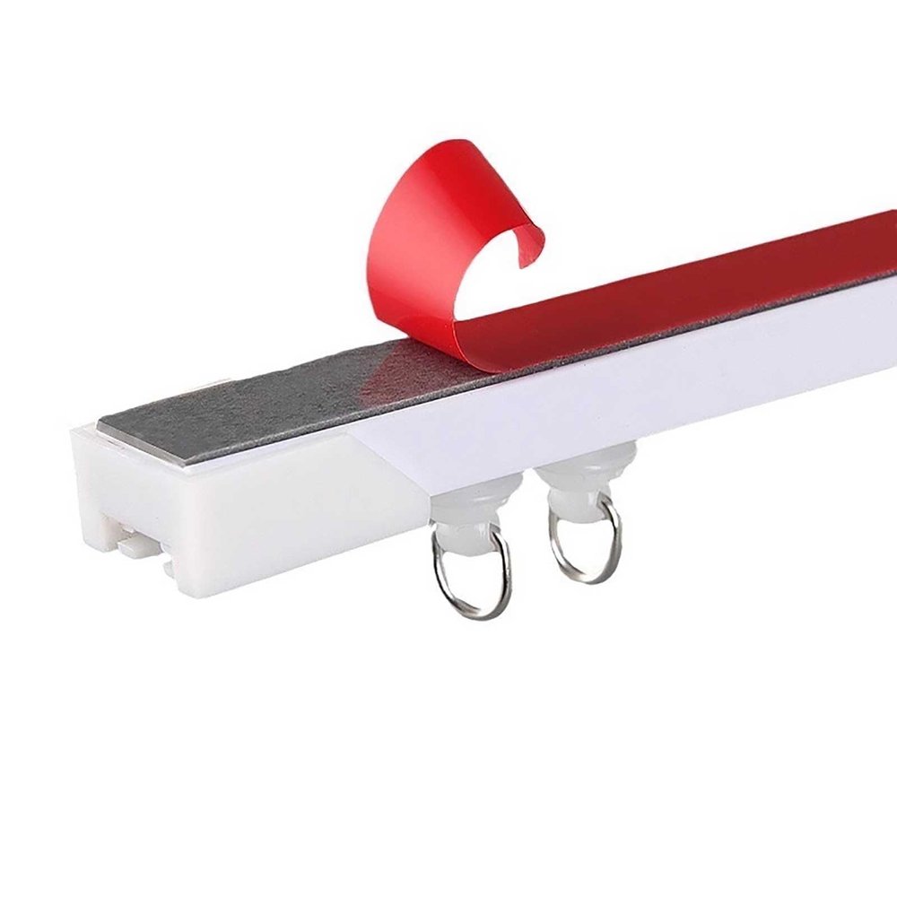Adhesive Curtain Track Self Adhesive Ceiling Or Wall Curtain Track Ceiling Curtain Track Curtain rods no Drilling for Windows Cabinet Closet Bathroom Shower Curtain(1.5m(4.9ft))
