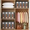 6 Pack Bed Sheet Organizers and Storage, (King & Queen Size) Sheet Organizer for Linen Closet, Foldable Bedding Storage Box with Window for Bedsheets, Duvet Cover and Pillowcase (Dark Grey 6 Pack) view 2