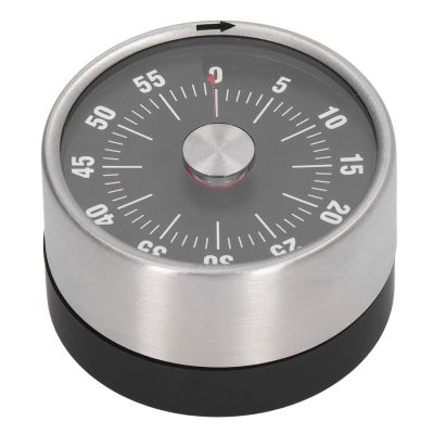 Pilipane Mechanical Timer with Magnetic Base 60 Minute Countdown Visual Timer for Cooking Baking and Time Management Stainless Steel Frame with Clear Alarm Sound (Black)