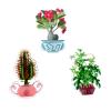 3Pcs Acrylic Double-Sided Refrigerator Magnets with Hidden Magnets - Elegant Green Plant Design, Perfect for Home Decor and Organizing Your Kitchen (A Style) view 1
