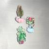 3Pcs Acrylic Double-Sided Refrigerator Magnets with Hidden Magnets - Elegant Green Plant Design, Perfect for Home Decor and Organizing Your Kitchen (A Style) view 2