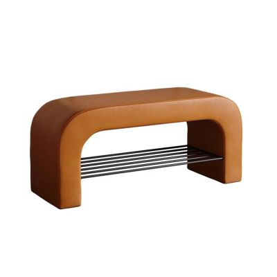 2-Tier End of Bed Bench with Leather Padded Seat Entryway Hallway Shoe Bench Window Bench for Front Door Dining Room Bathroom Shoe Organizer Bench